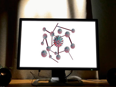 ウイルスに侵されたPCのイメージ画像